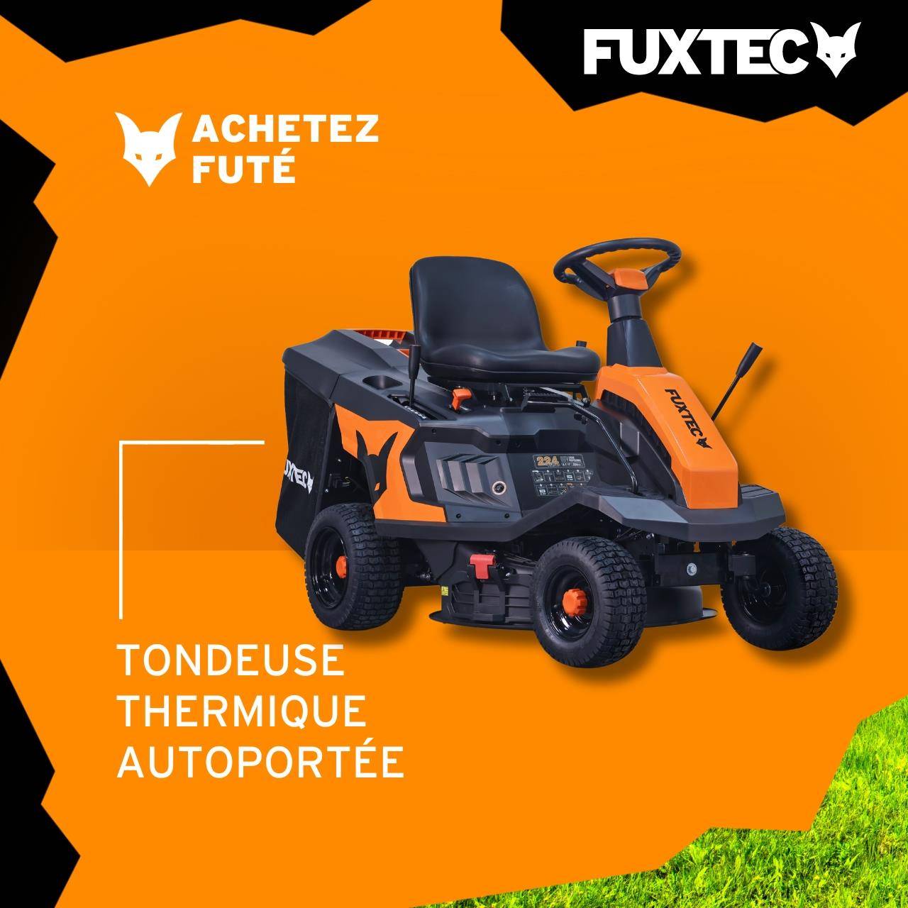 FUXTEC - Tondeuse autoportée thermique 6 CV largeur de coupe 66 cm bac 150 L FX-RMR66 - Fuxtec - Image 2