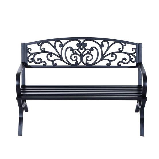 Banc 3 places en acier fonte pour terrasse, dimensions 127 x 60 x 85 cm, charge maximale 240 Kg - Image 2