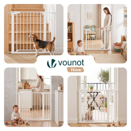 Vounot - Barriere de securite a pression sans percage Largeur 89-96cm Metal blanc - Image 7