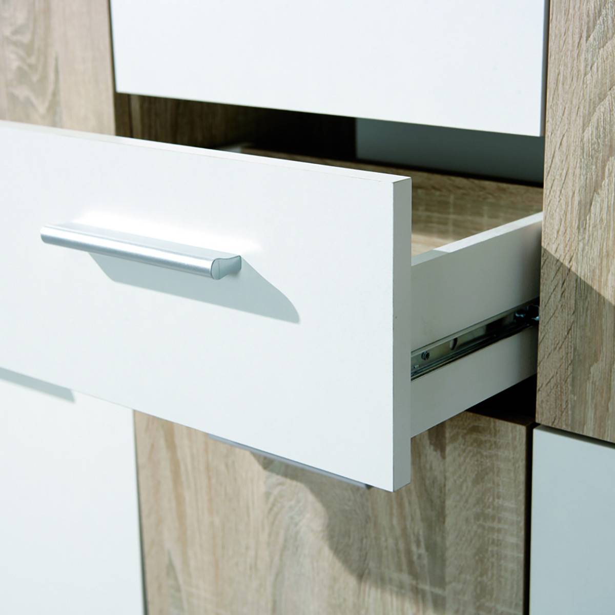Buffet 5 Portes 2 Tiroirs Aspect Bois - LIST - Image 6