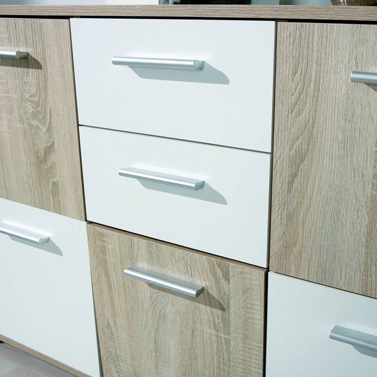 Buffet 5 Portes 2 Tiroirs Aspect Bois - LIST - Image 8