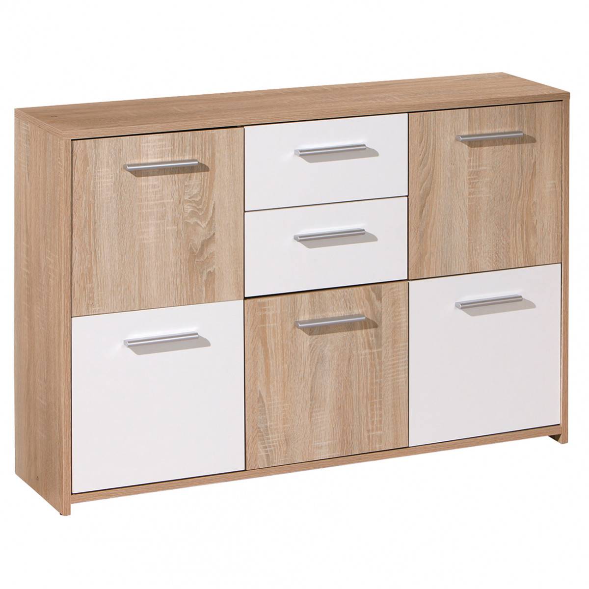 Buffet 5 Portes 2 Tiroirs Aspect Bois - LIST - Image 1