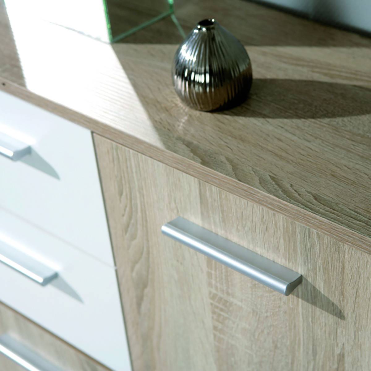 Buffet 5 Portes 2 Tiroirs Aspect Bois - LIST - Image 4