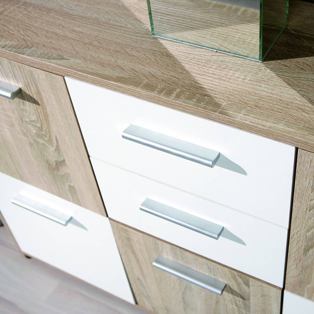 Buffet 5 Portes 2 Tiroirs Aspect Bois - LIST - Image 5