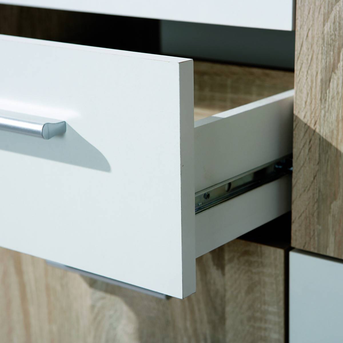 Buffet 5 Portes 2 Tiroirs Aspect Bois - LIST - Image 7
