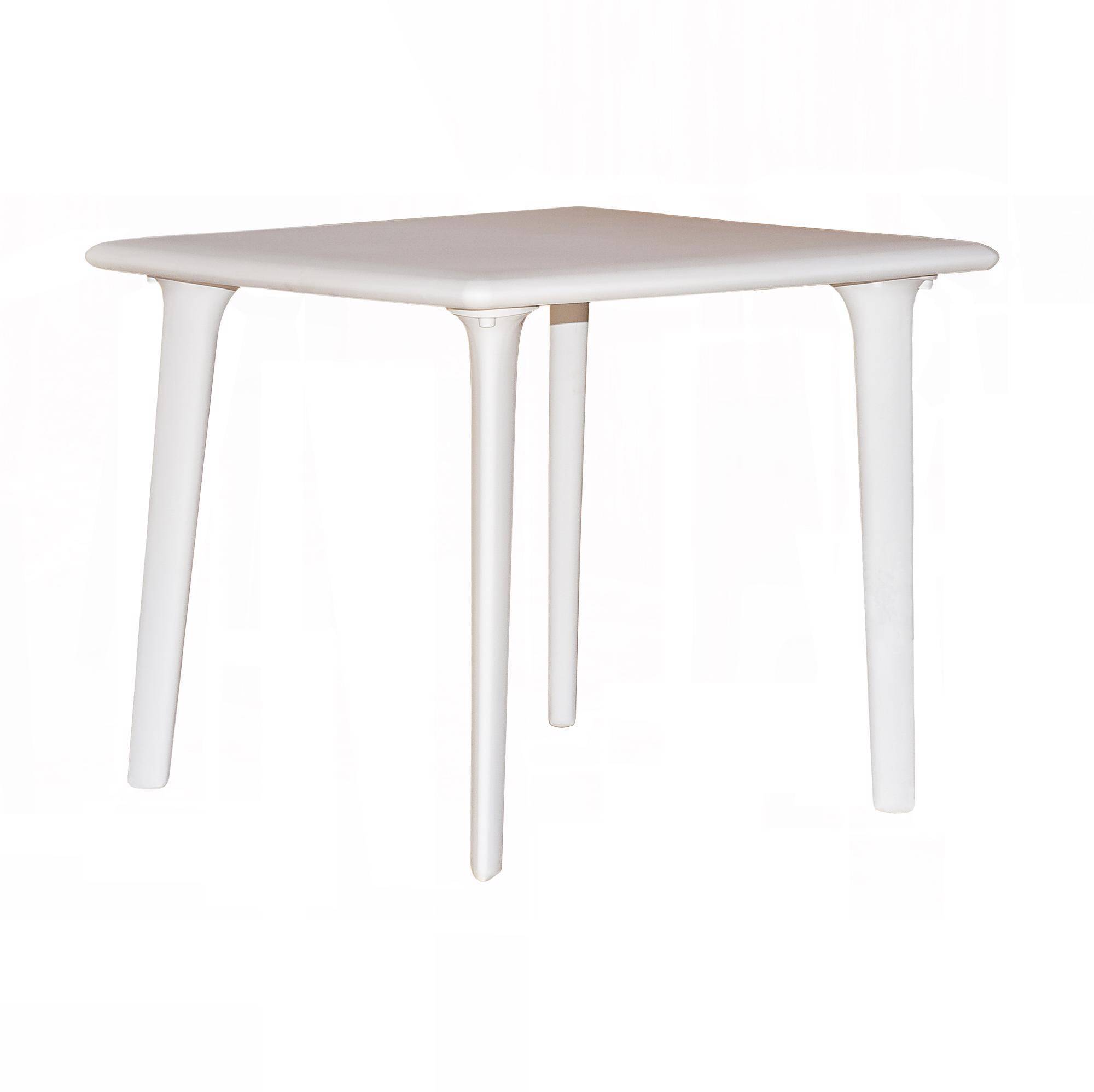 Table carrée extérieur 90x90 blanc DESSA Resol - Image 1