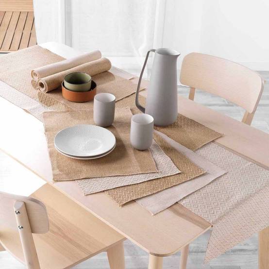 Chemin de Table en Jute "Leny" 35x140cm Beige - Image 3