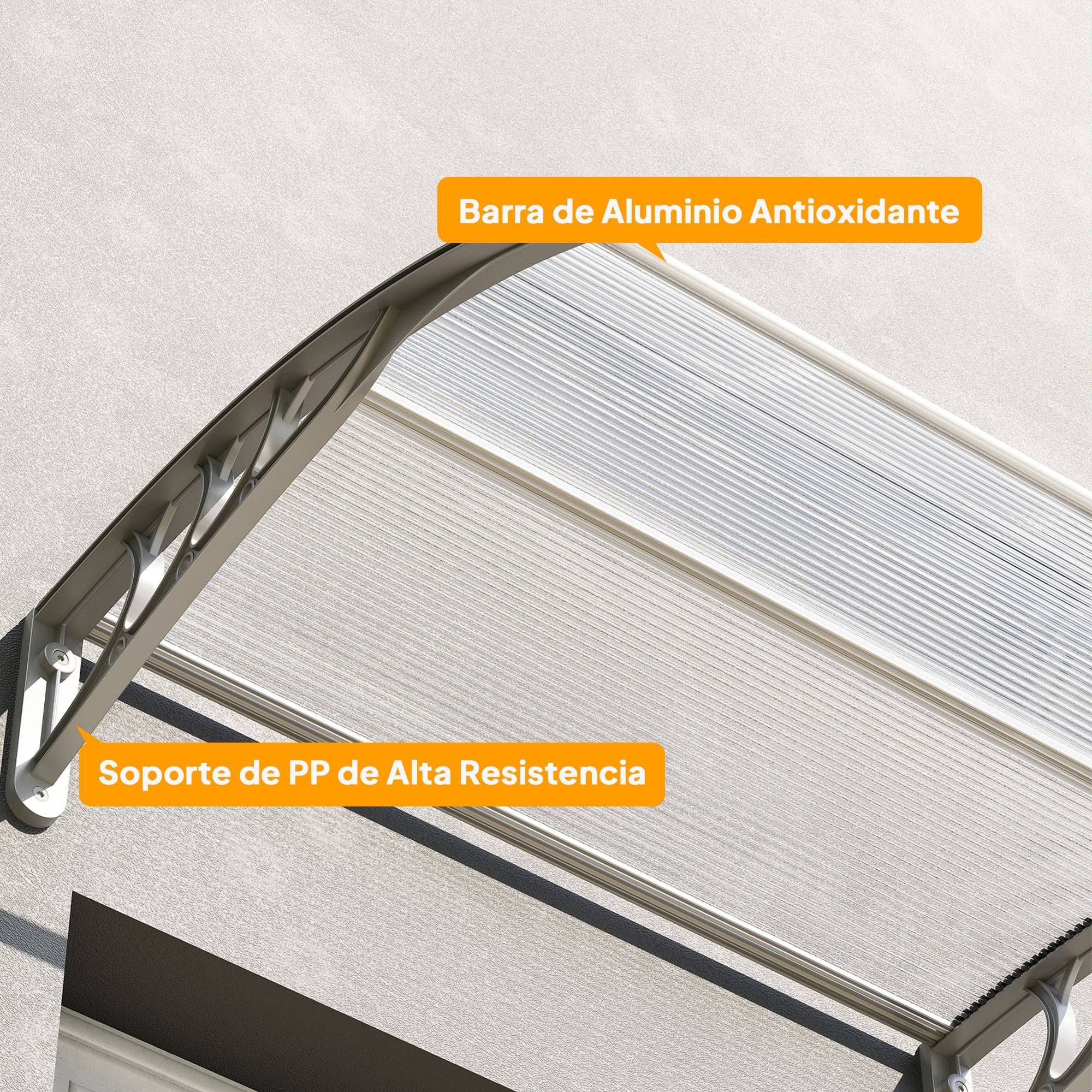 Store de porte et fenêtre 100x75 cm avec panneaux en polycarbonate et barre en aluminium transparent - Image 10