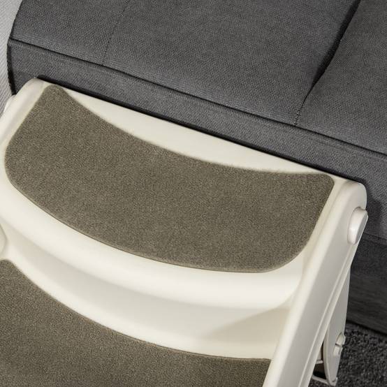 ComfortXL - Escalier pliable antidérapant pour chien et chat 3 marches en plastique crème 49 x 38 x 38 cm pour lit et canapé - Image 8