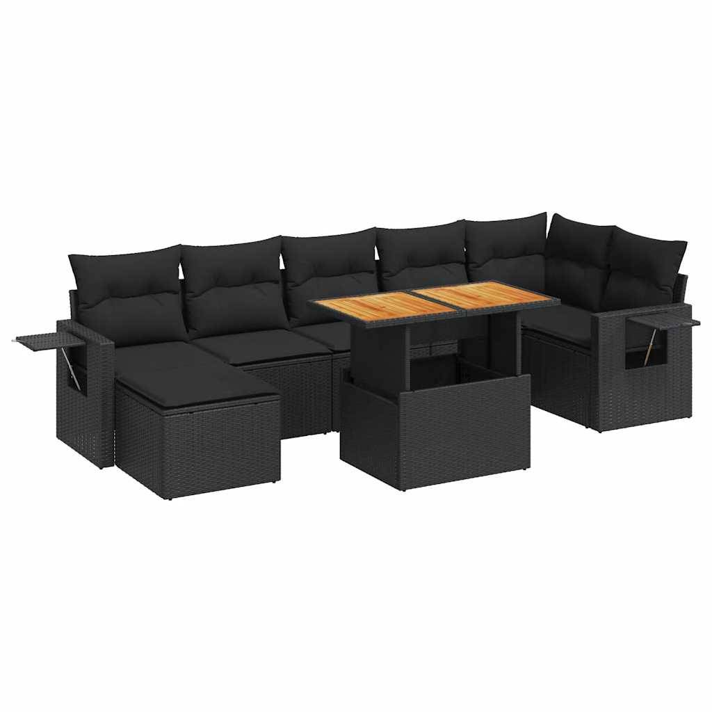 ComfortXL - Salon de Jardin 8 Places Résine Tressée avec Table Relevable et Rangement Intégré Noir et Noir – ComfortXL Outdoor Living - Image 2