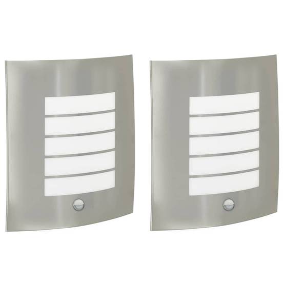 2pcs Appliques murales extérieures - Lampes murales extérieures Argent 23,5 x 10,5 x 26 cm g11 - Image 1