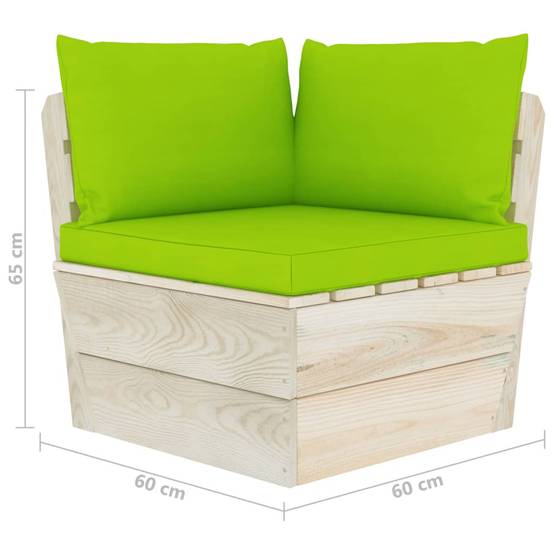 Canapé palette à 2 places de jardin | Canapé D'extérieur | Sofa De Jardin avec coussins Bois d'épicéa Maison Chic - Image 7