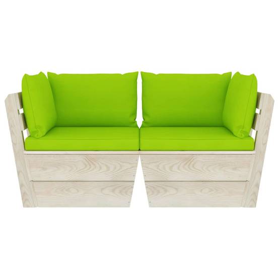 Canapé palette à 2 places de jardin | Canapé D'extérieur | Sofa De Jardin avec coussins Bois d'épicéa Maison Chic - Image 3