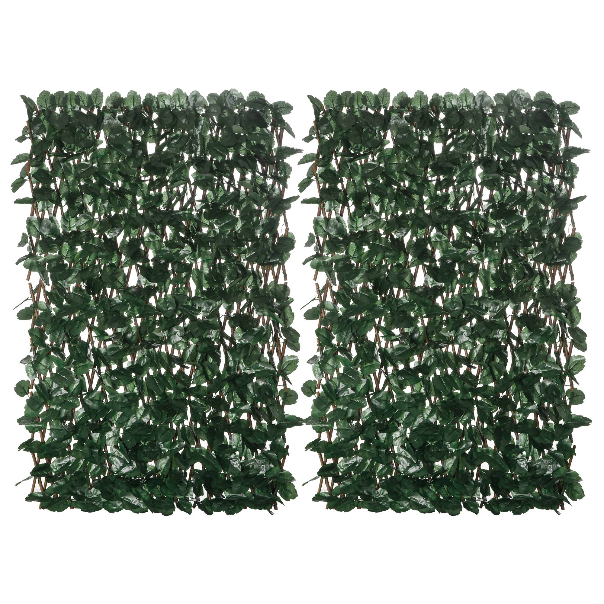 ComfortXL - Haie artificielle extensible polyester osier vert 295 x 70 cm jardin terrasse brise-vue - ComfortXL Outdoor Living - Image 1
