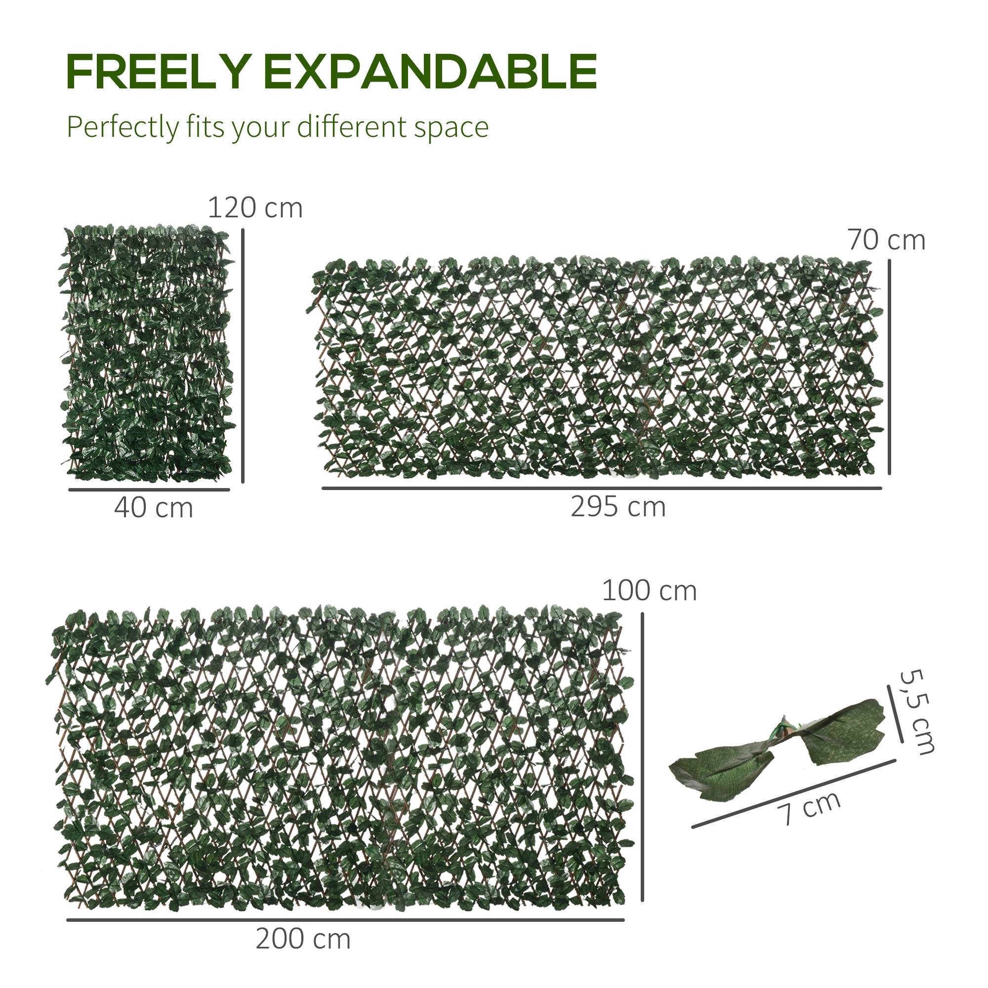 ComfortXL - Haie artificielle extensible polyester osier vert 295 x 70 cm jardin terrasse brise-vue - ComfortXL Outdoor Living - Image 4