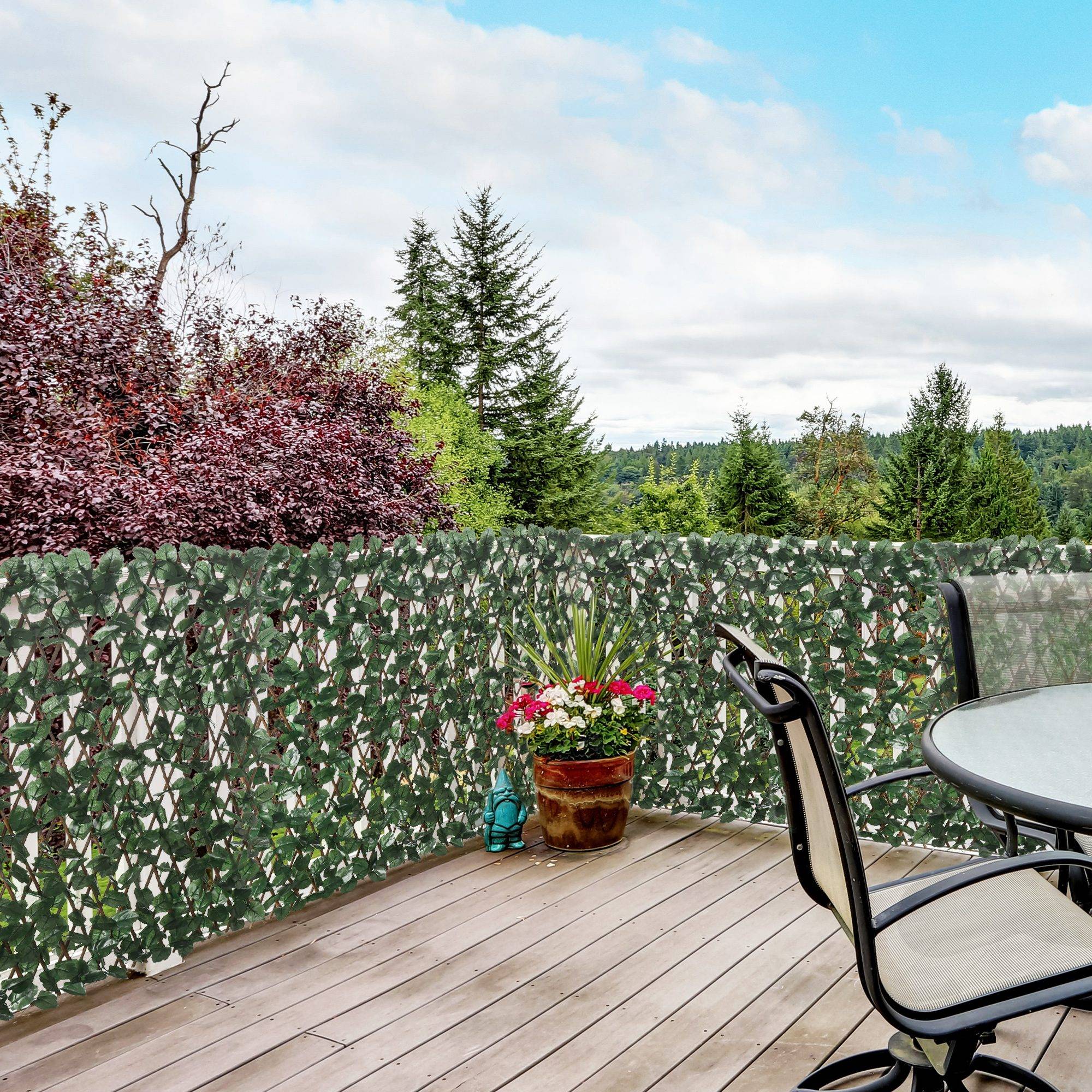 ComfortXL - Haie artificielle extensible polyester osier vert 295 x 70 cm jardin terrasse brise-vue - ComfortXL Outdoor Living - Image 3