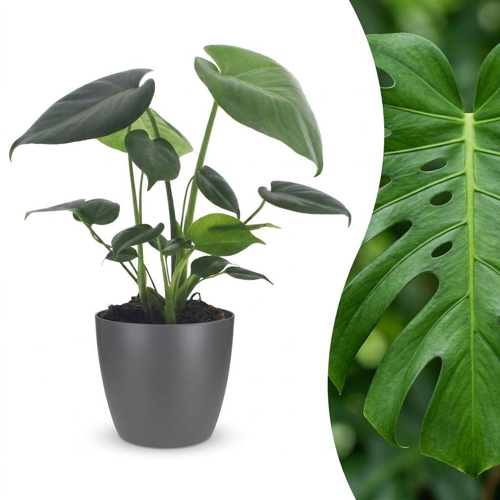 Monstera Deliciosa - Pot de 12cm - 1 plante - Gris - Plantes d'intérieur - Image 1