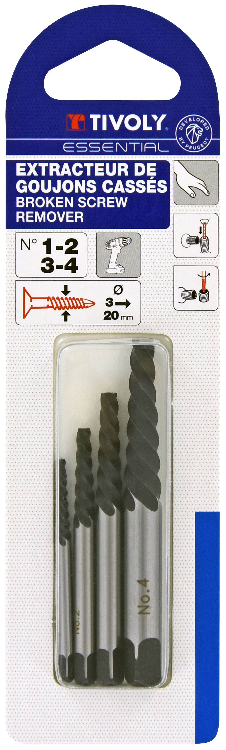 Tivoly - Jeu de 4 extracteurs de goujons cassés TIVOLY - Image 2