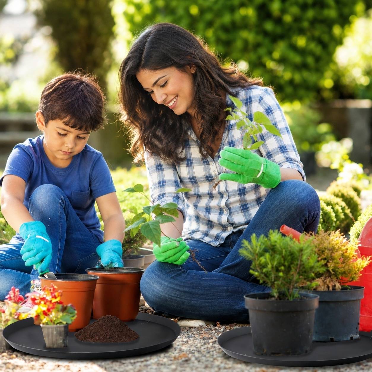 Soucpes de Plantes en Silicone Rondes Grand Format pour Pots Intérieur Extérieur - Image 7