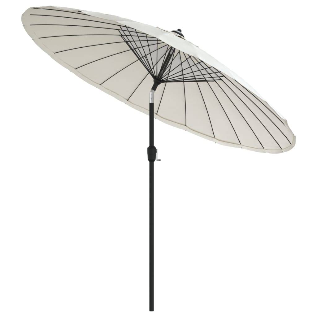 Helloshop26 - Parasol d'extérieur et mât avec aluminium 270 cm blanc sable - Image 2