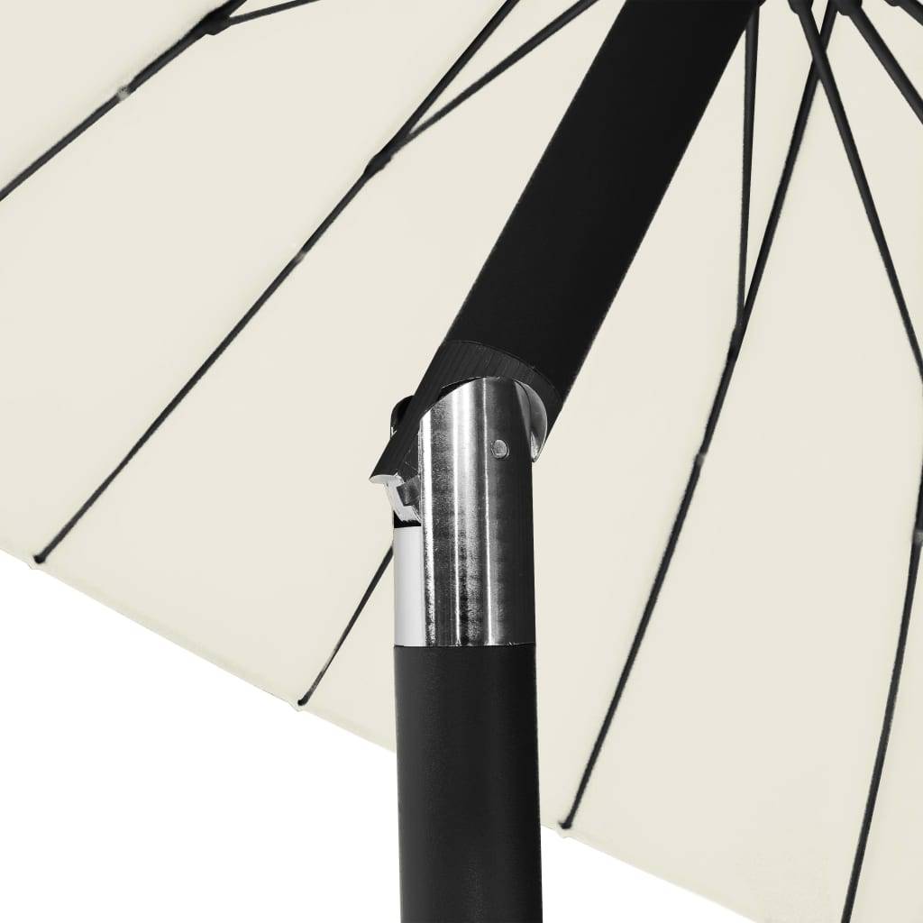 Helloshop26 - Parasol d'extérieur et mât avec aluminium 270 cm blanc sable - Image 5