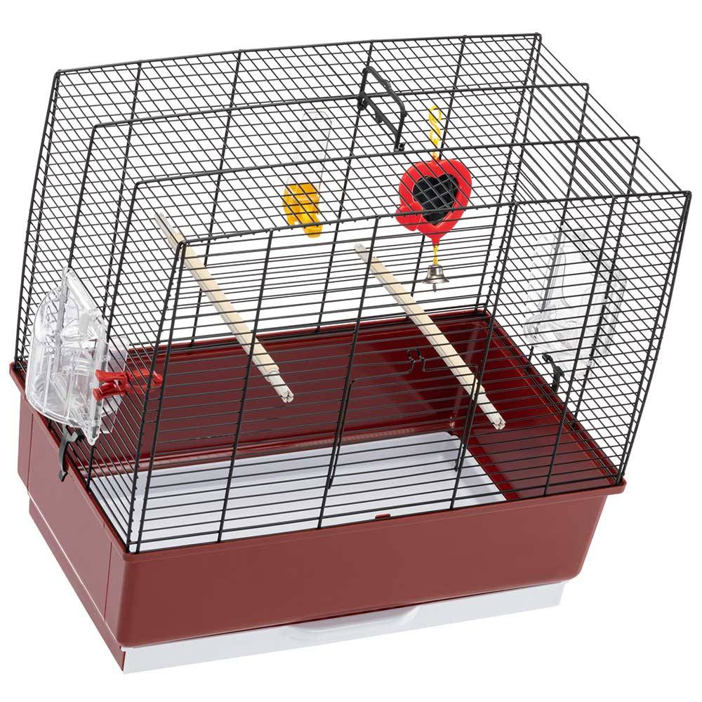 Ferplast - Ferplast Cage rectangulaire pour oiseaux exotiques et canaris REKORD 3, livrée avec accessoires et mangeoire tournante, métal robuste vernis blanche - Image 5