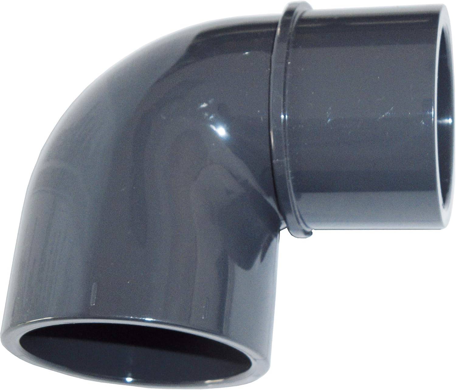 Codital - Coude réduit PVC Pression 90° Male Femelle 50mm / 50mm intérieur vers 50mm extérieur PN16 / Piscine et arrosage et évacuation - Image 1