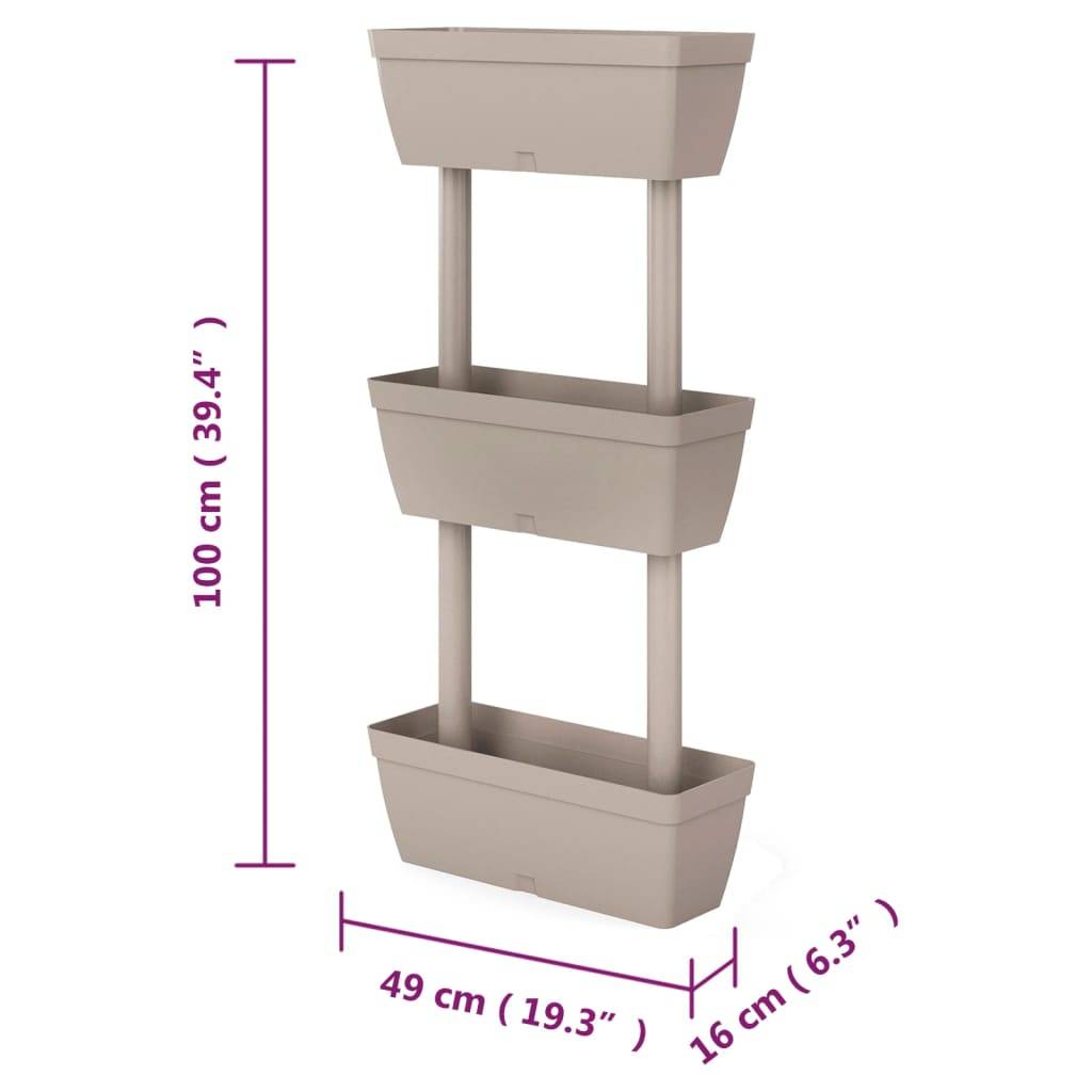 Vidaxl - Jardinières 6 pcs 100 cm Taupe vidaXL 151825 - Image 3