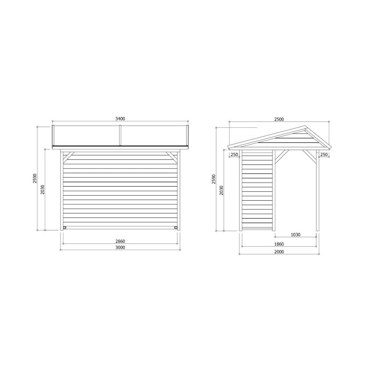 Abri de Jardin en Bois Traité Ronsburg 19 mm - 6 m² de Solid pour une Protection Durable - Image 2