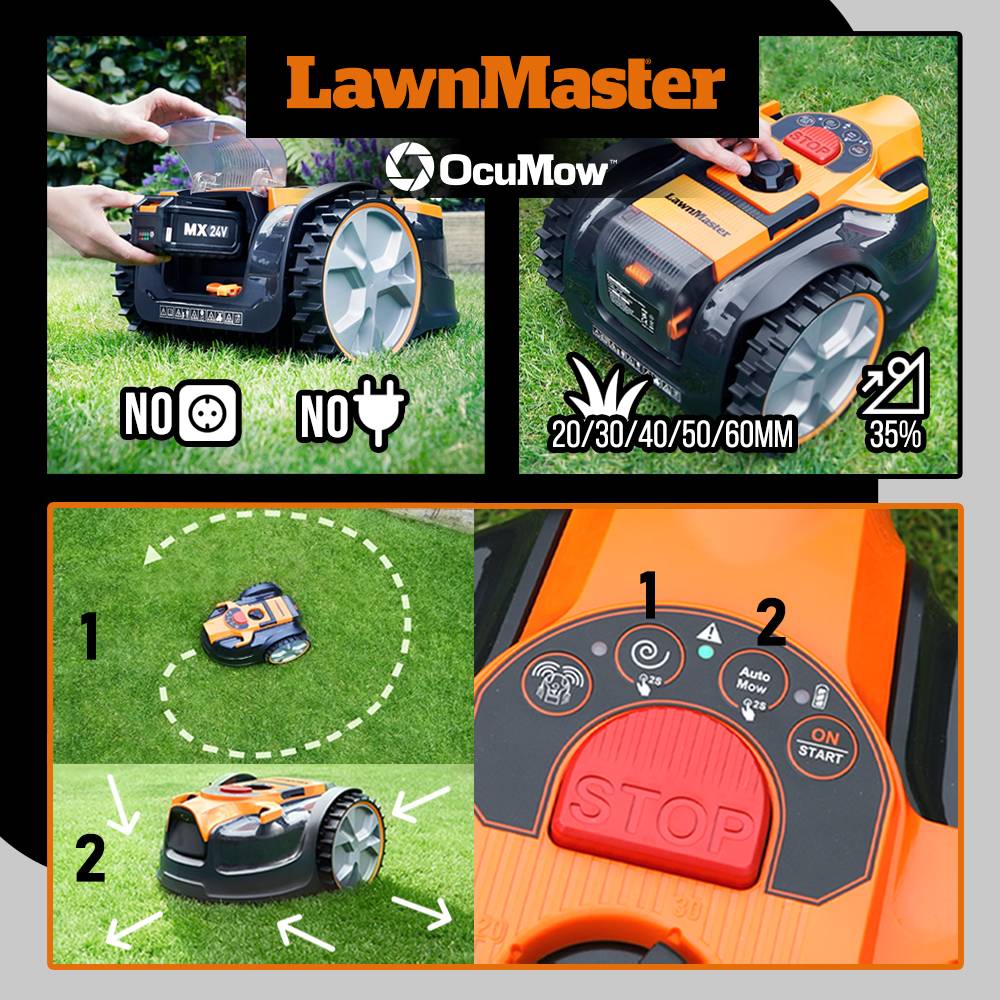 Lawnmaster - Robot tondeuse autonome 24V - 8Ah sans fil périmétrique - Le robot le plus simple du marché - Image 4