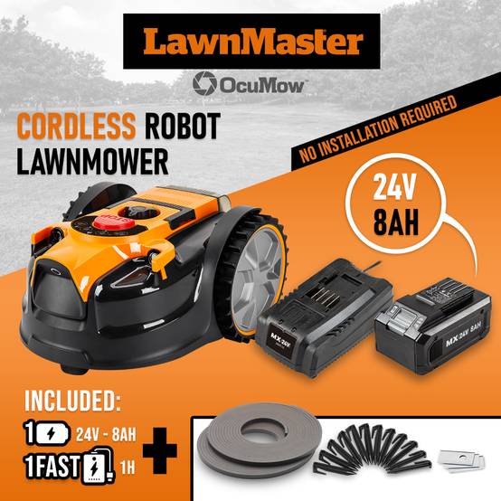 Lawnmaster - Robot tondeuse autonome 24V - 8Ah sans fil périmétrique - Le robot le plus simple du marché - Image 2