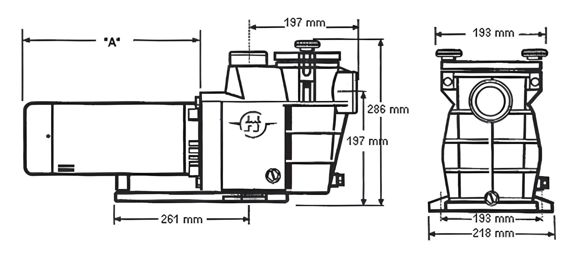 Pompe standard 3/4cv monophasé - SUPERPOOL - HAY-100-0402 - Image 2
