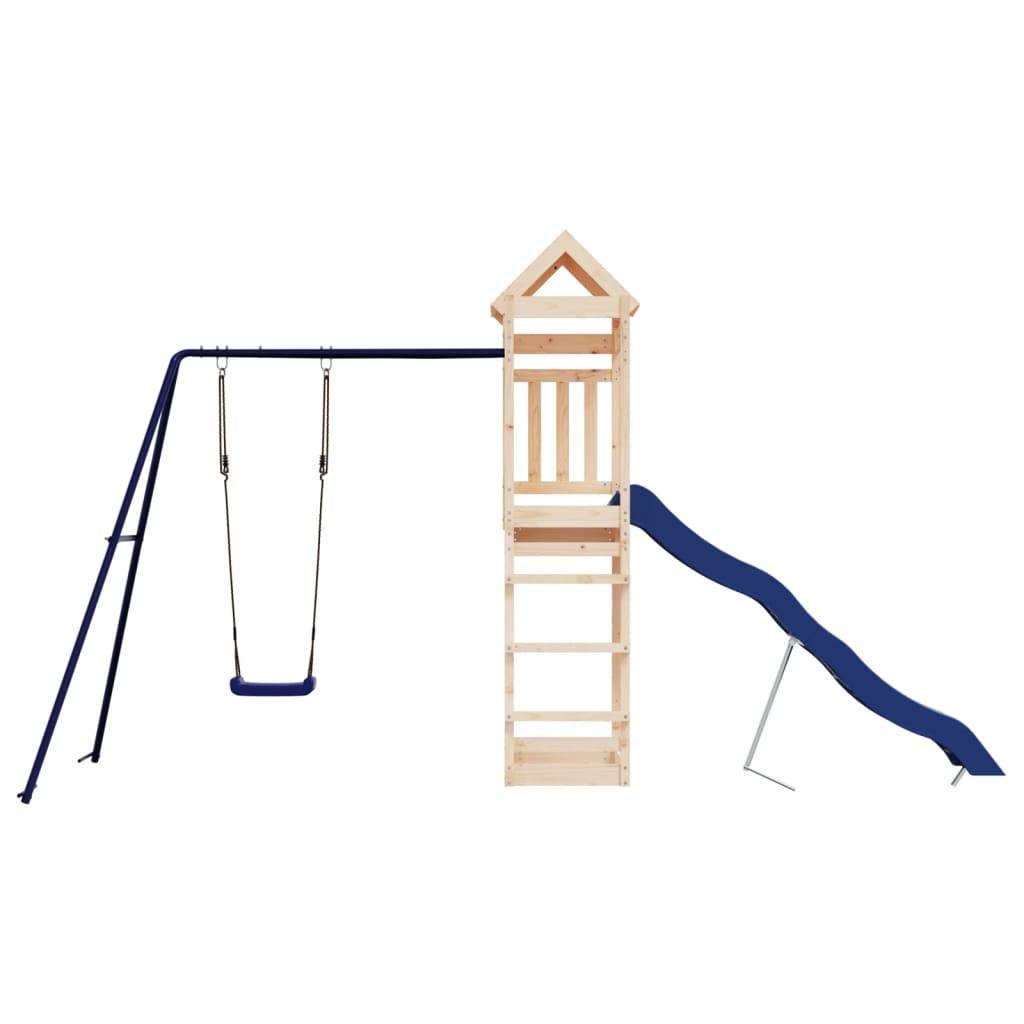 Helloshop26 - Aire de jeux d'extérieur balançoires toboggan portiques robuste jeux jardin 422 x 185 x 238 cm bois de pin massif - Image 2