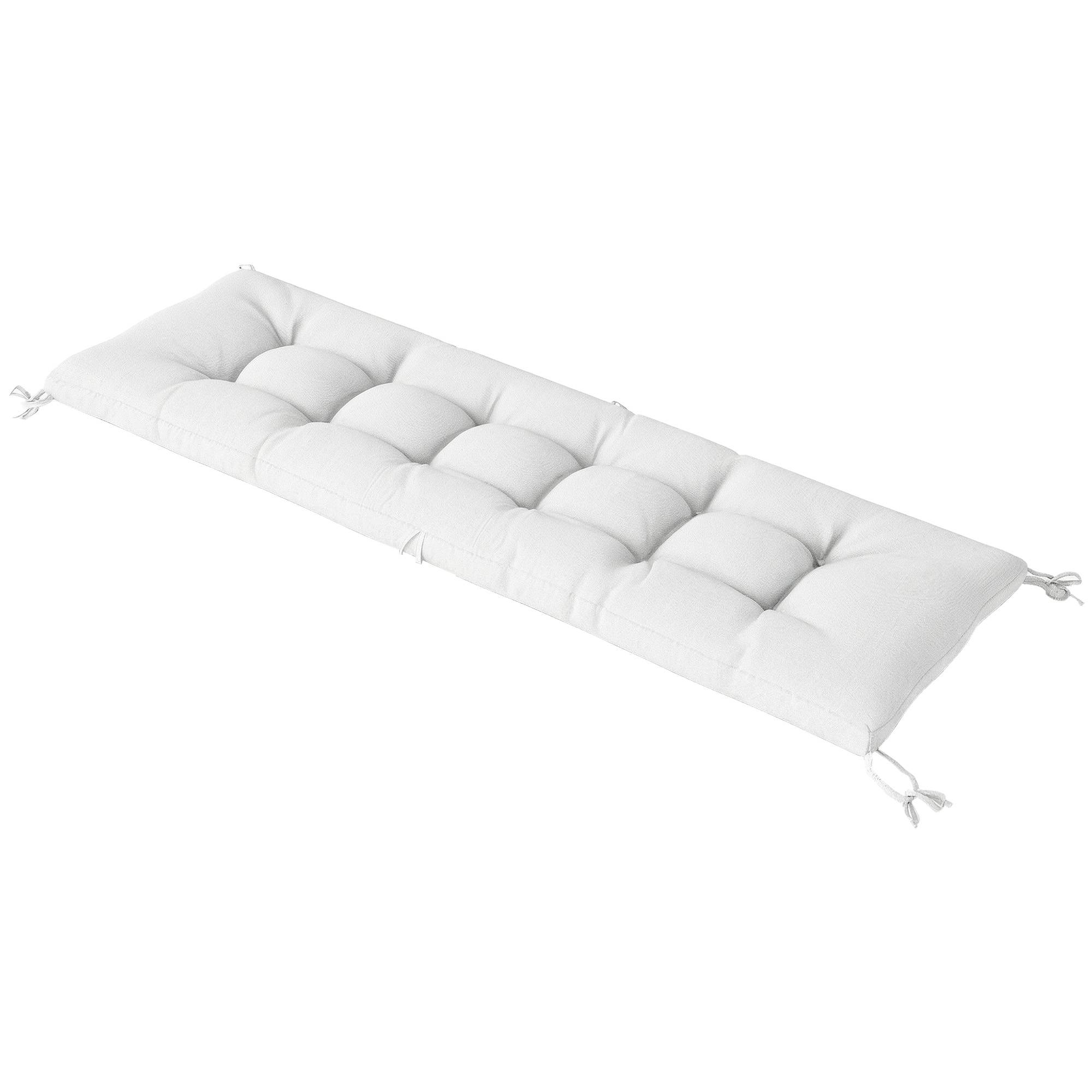 Coussin de banc d'extérieur avec sangles de fixation, protection UV50+, rebond lent, intérieur/extérieur, 198 x 65 x 13 cm, couleur crème - Image 2