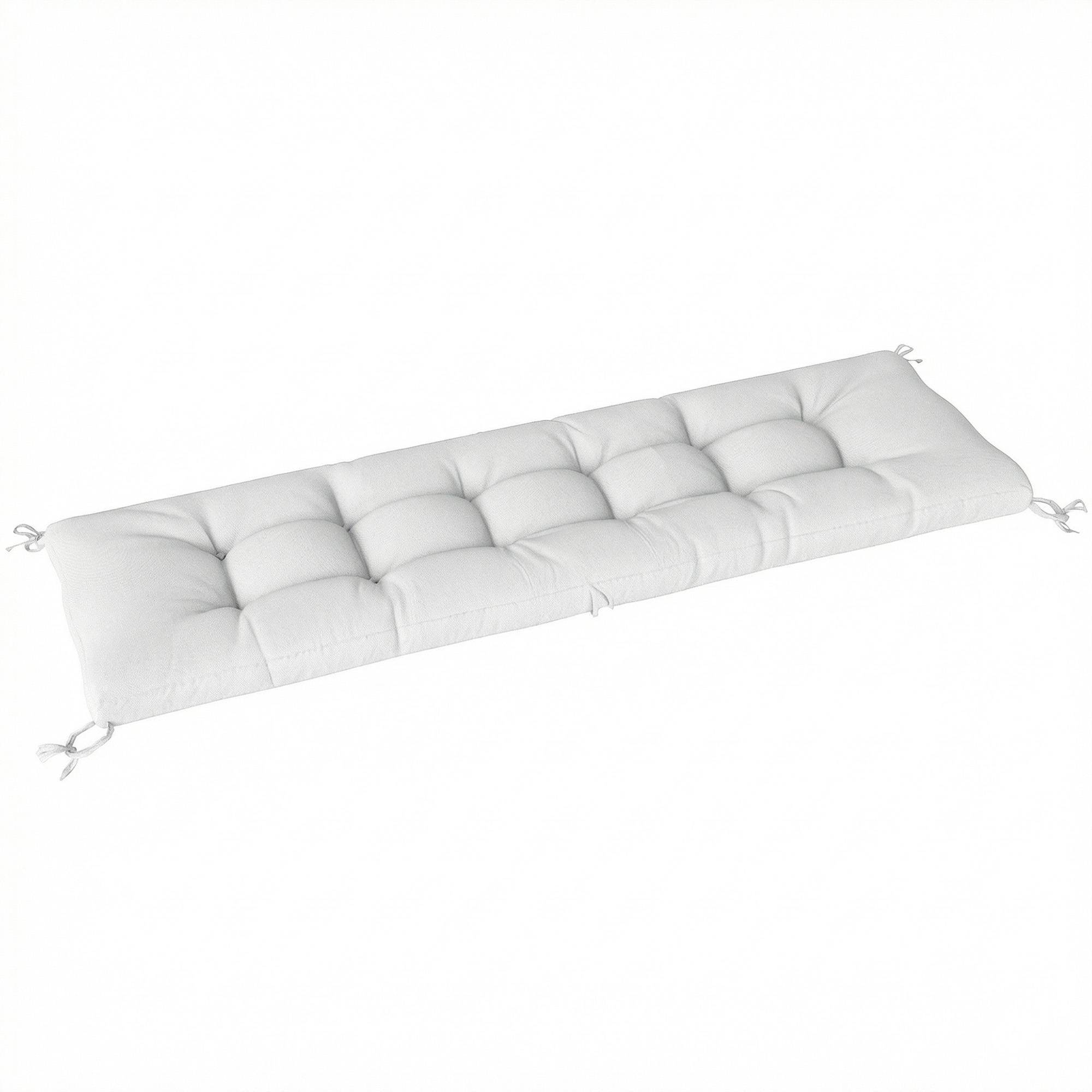Coussin de banc d'extérieur avec sangles de fixation, protection UV50+, rebond lent, intérieur/extérieur, 198 x 65 x 13 cm, couleur crème - Image 1