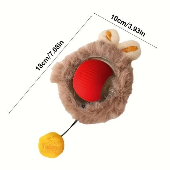 IntiMeg - Jouet pour chat balle en peluche électrique Rouge IntiMeg - Image 5