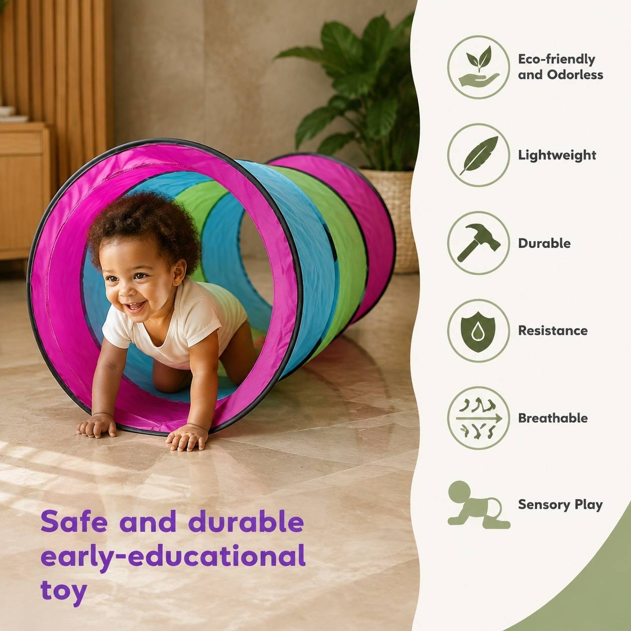 Tunnel de Jeu Pop-Up Pliable Intérieur Extérieur Pour Enfants et Animaux - Image 3