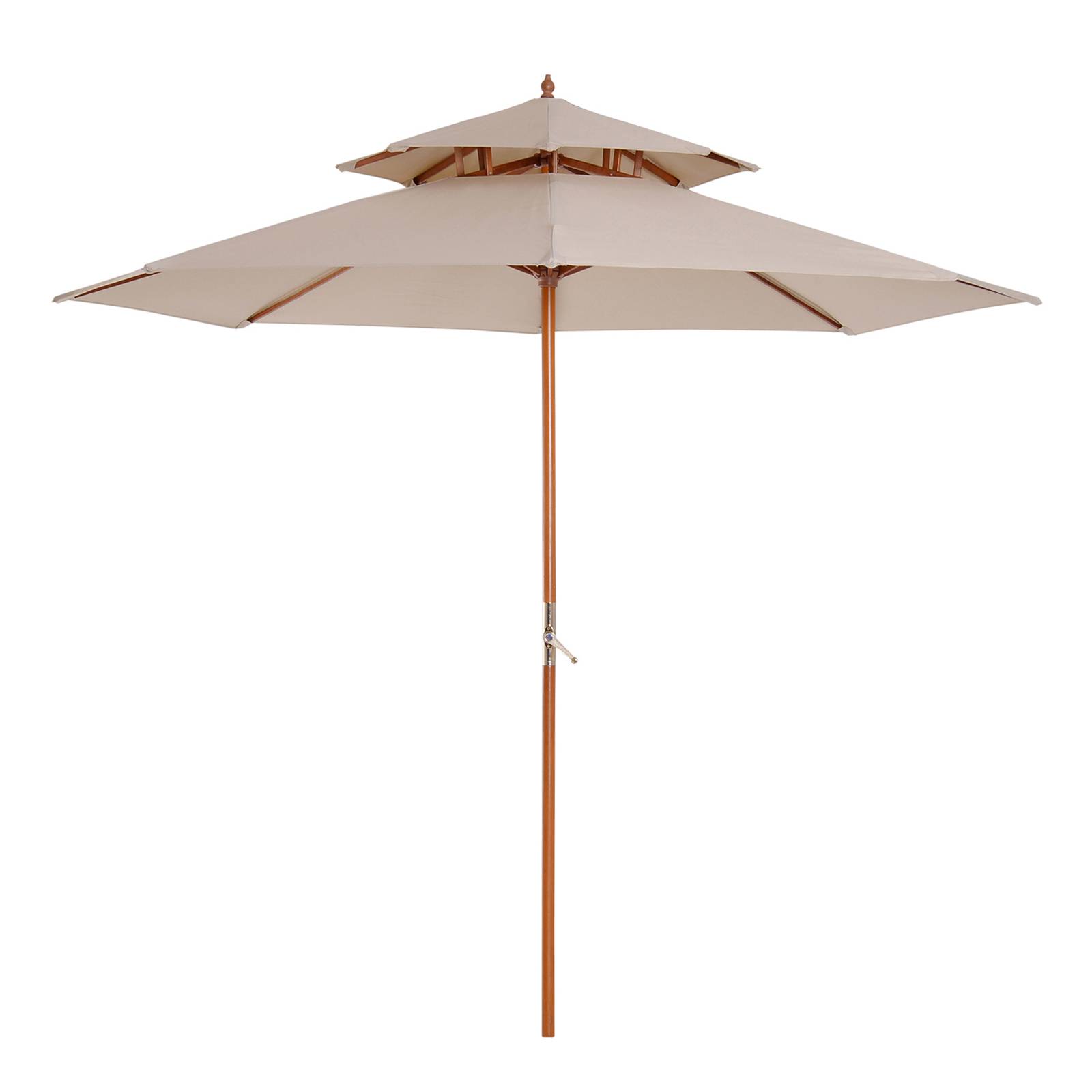 Parasol Bois Beige 265x265x264 cm - Image 8