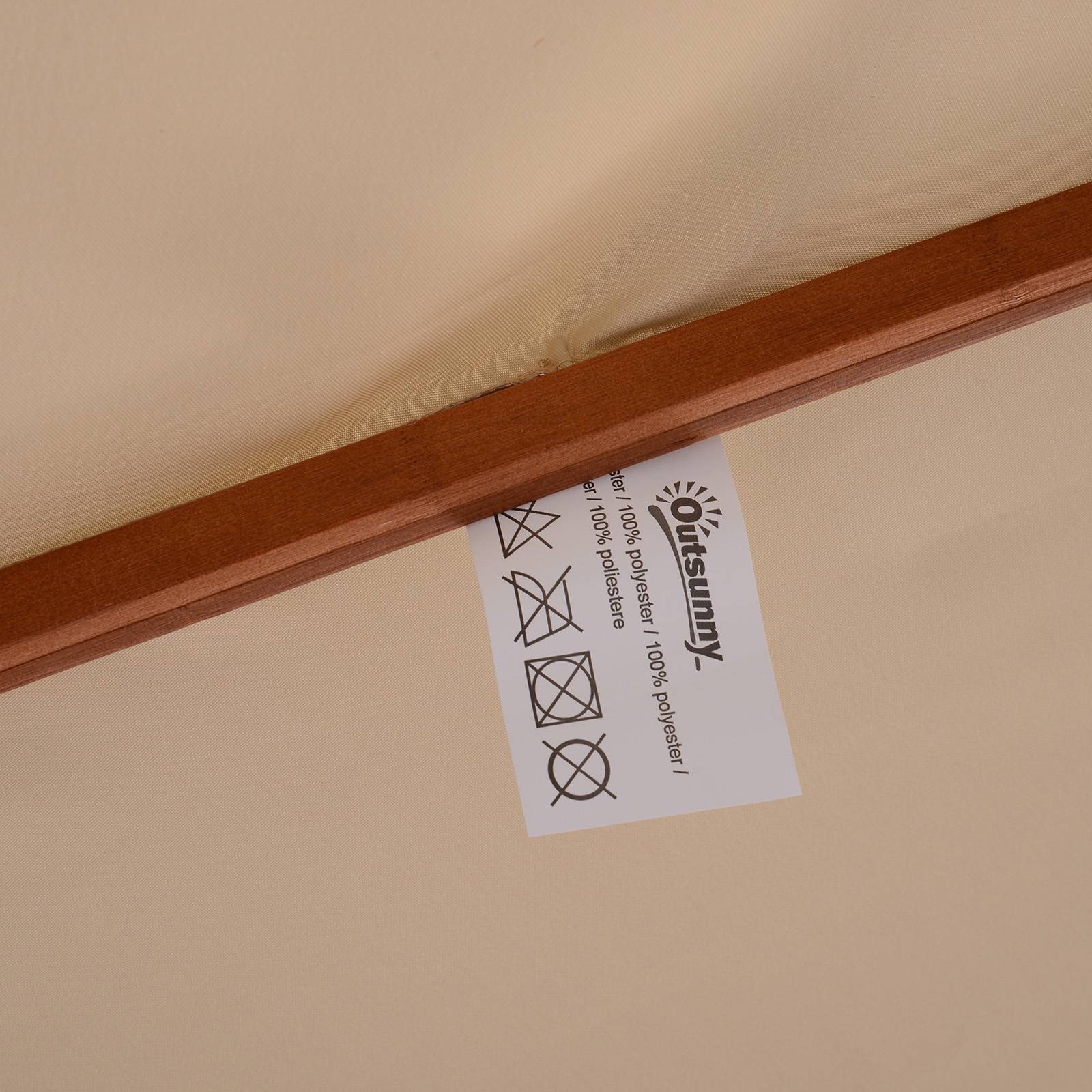Parasol Bois Beige 265x265x264 cm - Image 7