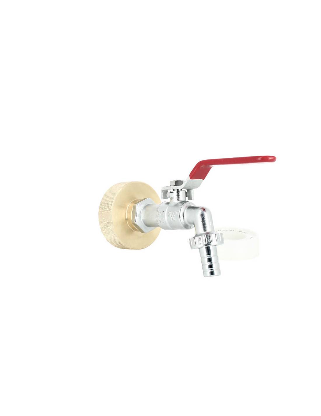 Raccord cuve eau S60X6 Laiton - Robinet laiton chromé 15 mm - Image 1