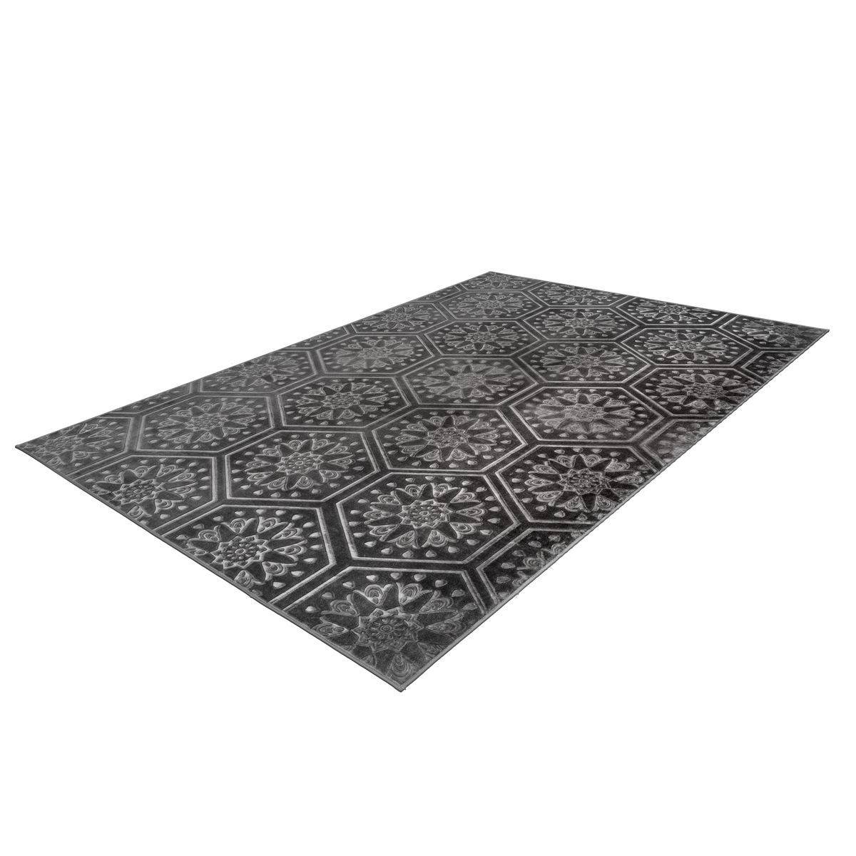 Tapis Moderne Fait Main "Monroe II" Anthracite 200 x 290 cm - Image 4