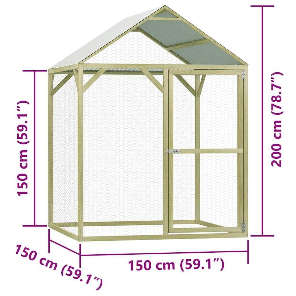 Vidaxl - Poulailler 1,5x1,5x2 m Pinède imprégnée vidaXL 278399 - Image 3