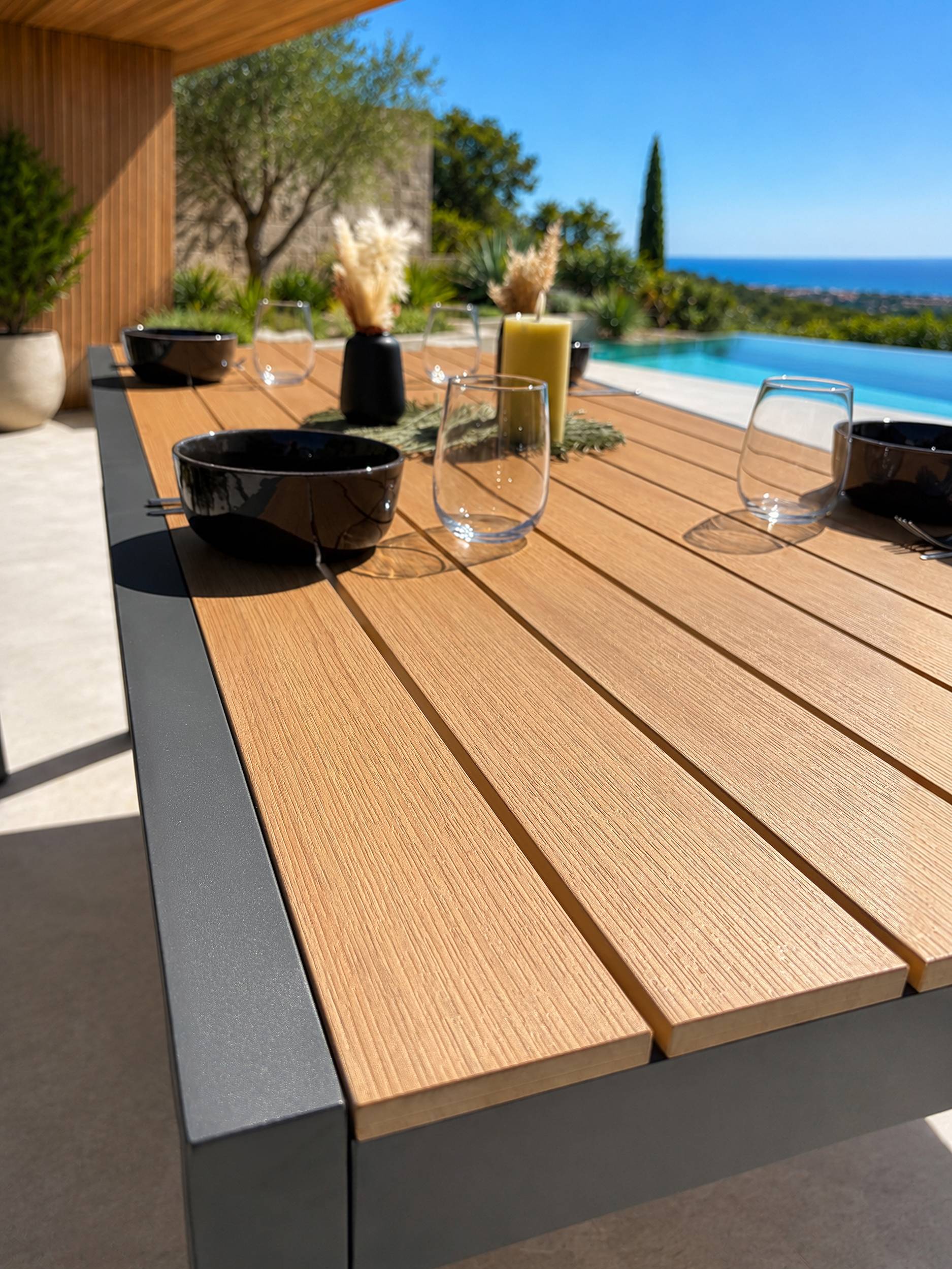 Dcb Garden - Ensemble repas de jardin 4 à 6 places en alu - Gris anthracite - TONGA - Image 6