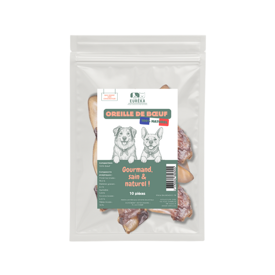 Oreilles de bœuf naturelles pour chiens – Friandises à mâcher, favorisent l’hygiène bucco-dentaire - Image 1