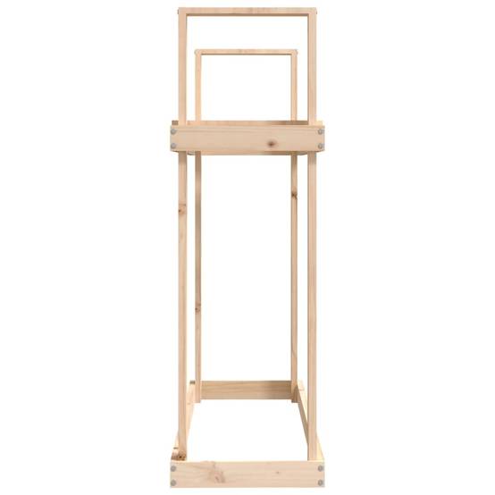 Range-bûches Vertical Bois de Pin Stockage Intérieur Extérieur 110x35x109cm Naturel - ComfortXL Outdoor Living - Image 6