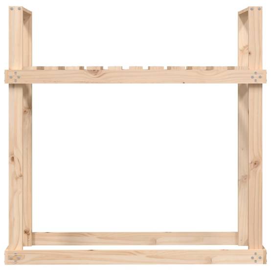 Range-bûches Vertical Bois de Pin Stockage Intérieur Extérieur 110x35x109cm Naturel - ComfortXL Outdoor Living - Image 5