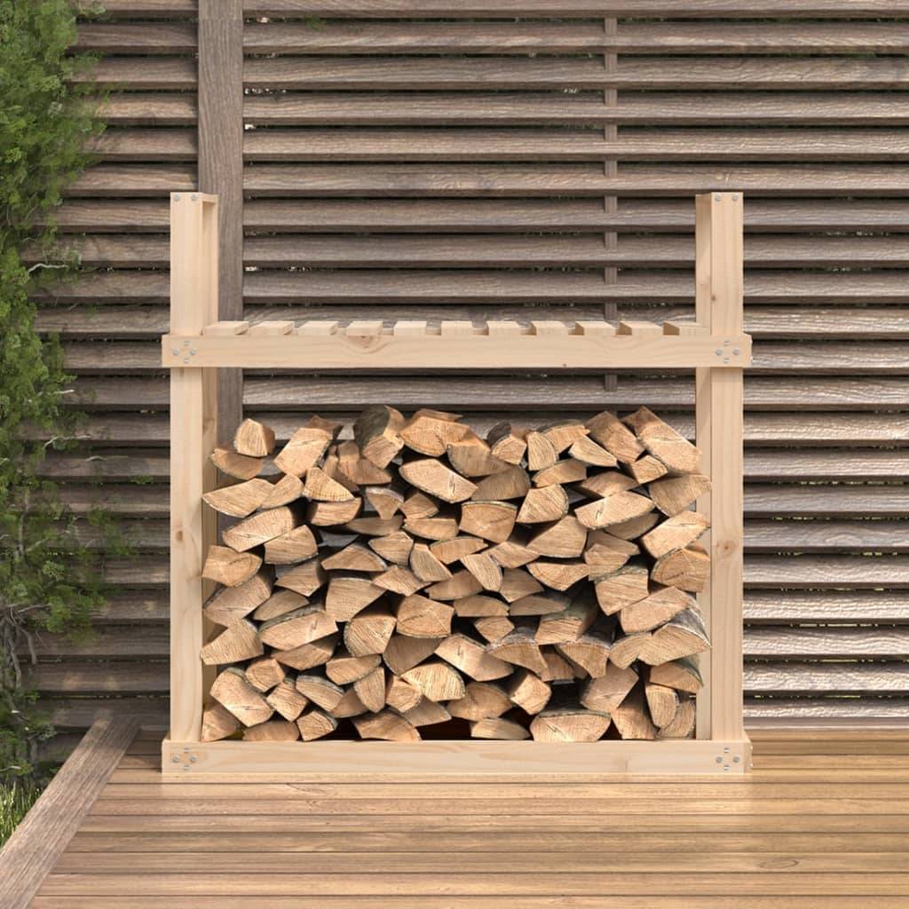Range-bûches Vertical Bois de Pin Stockage Intérieur Extérieur 110x35x109cm Naturel - ComfortXL Outdoor Living - Image 3