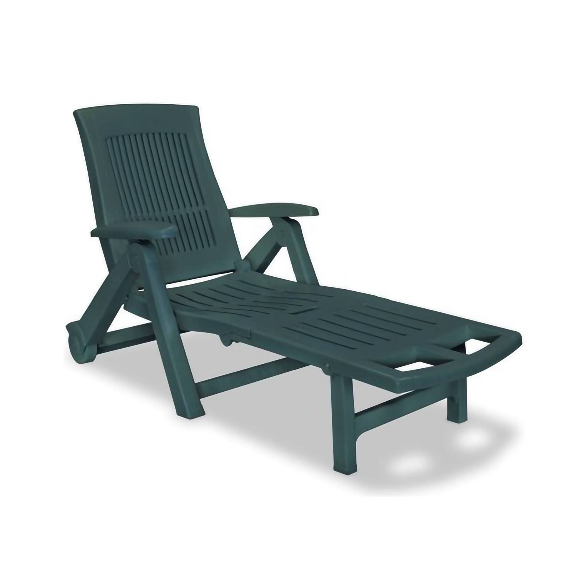 Dmora - Bains de soleil Livorno, Chaise longue de jardin réglable avec roulettes, Chaise longue d'extérieur, 100% Made in Italy, 195x72h101 cm, Vert - Dmora - Image 1