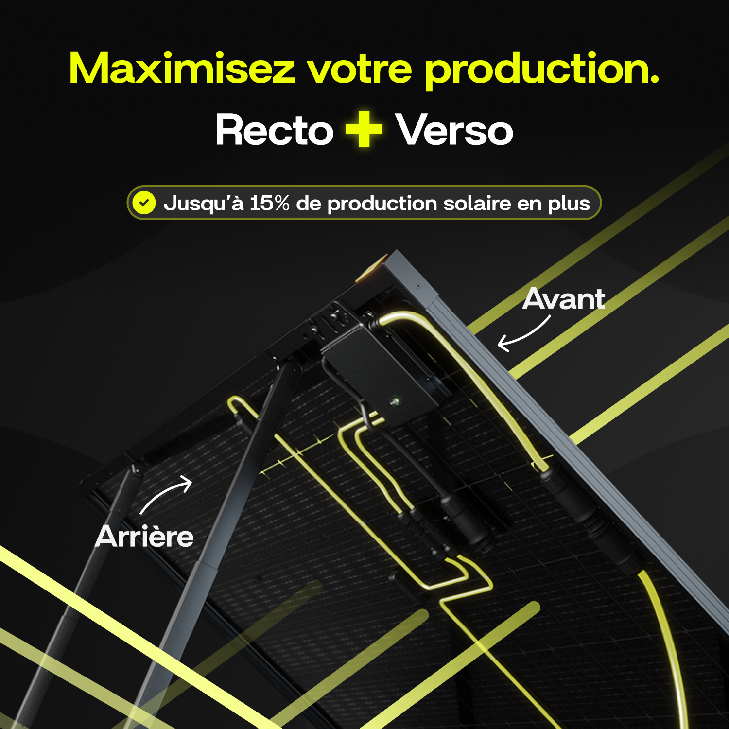 Sunology PLAY2 - Kit 4 panneaux solaires complet 1840W bifacial – 4 Stations solaire livrées totalement assemblées – Installation au sol ou au mur - Image 3
