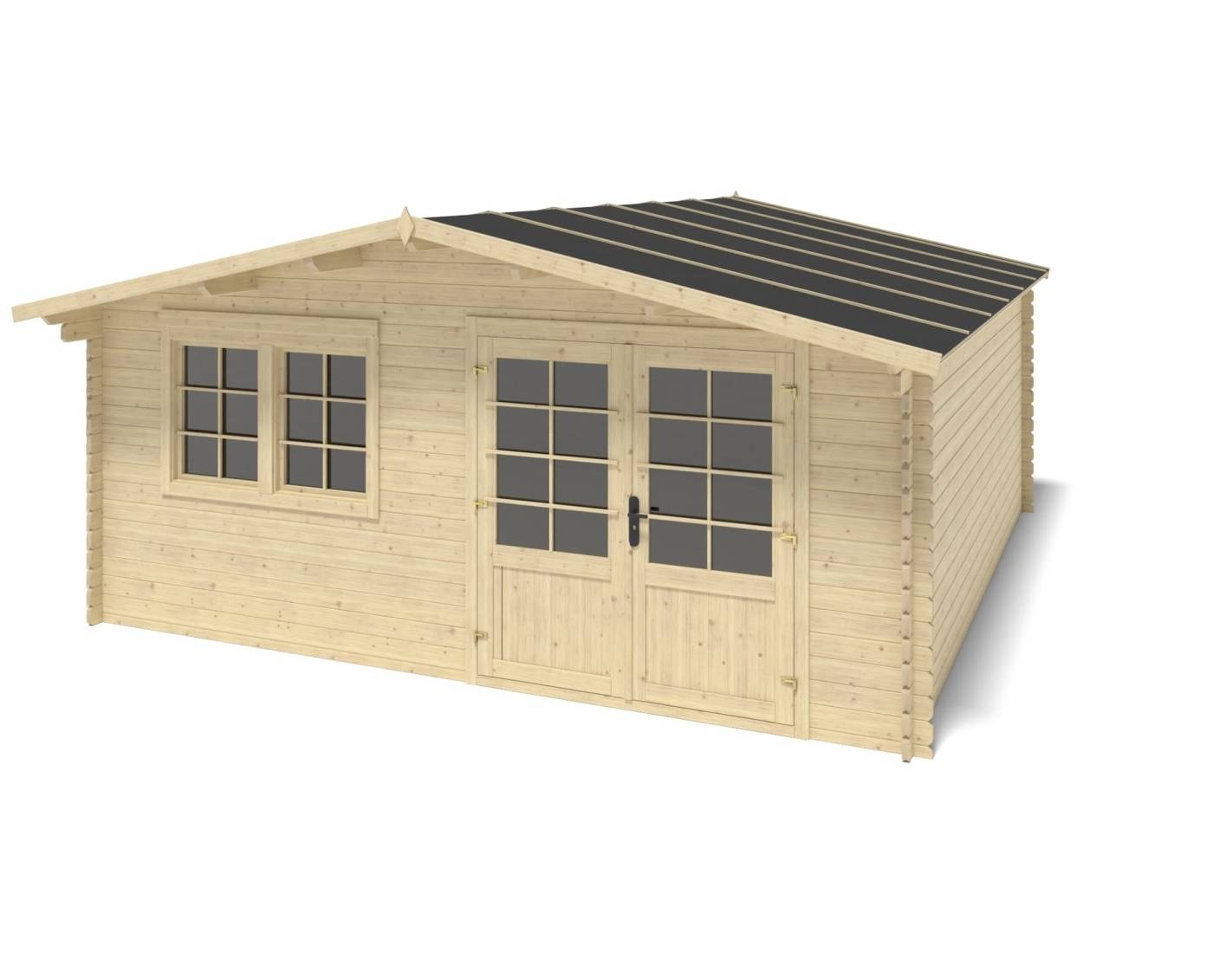 Altanka - Abri de jardin en bois - 25m2 - 5x5m - Ep. 34mm - Couleur: naturel - DOM722 - ALTANKA - Image 2